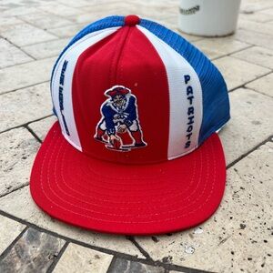 New England Patriots AJD Lucky Stripes NFL Vintage 80's Trucker Snapback Cap Hat